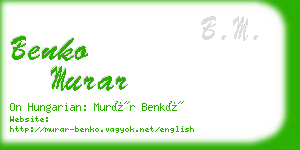 benko murar business card